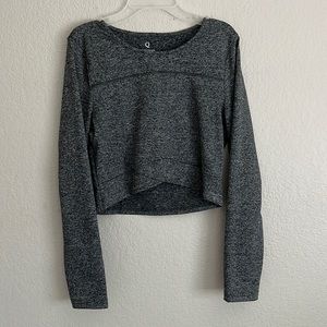 Dark grey long sleeve workout top